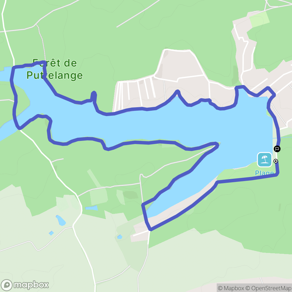 Puttelange-aux-Lacs : carte du parcours de randonnée - France