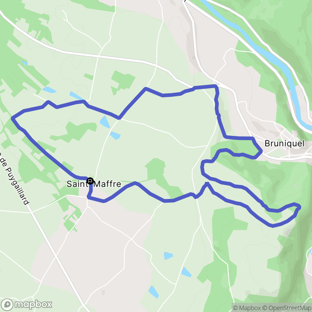 Bruniquel : carte du parcours de randonnée - France