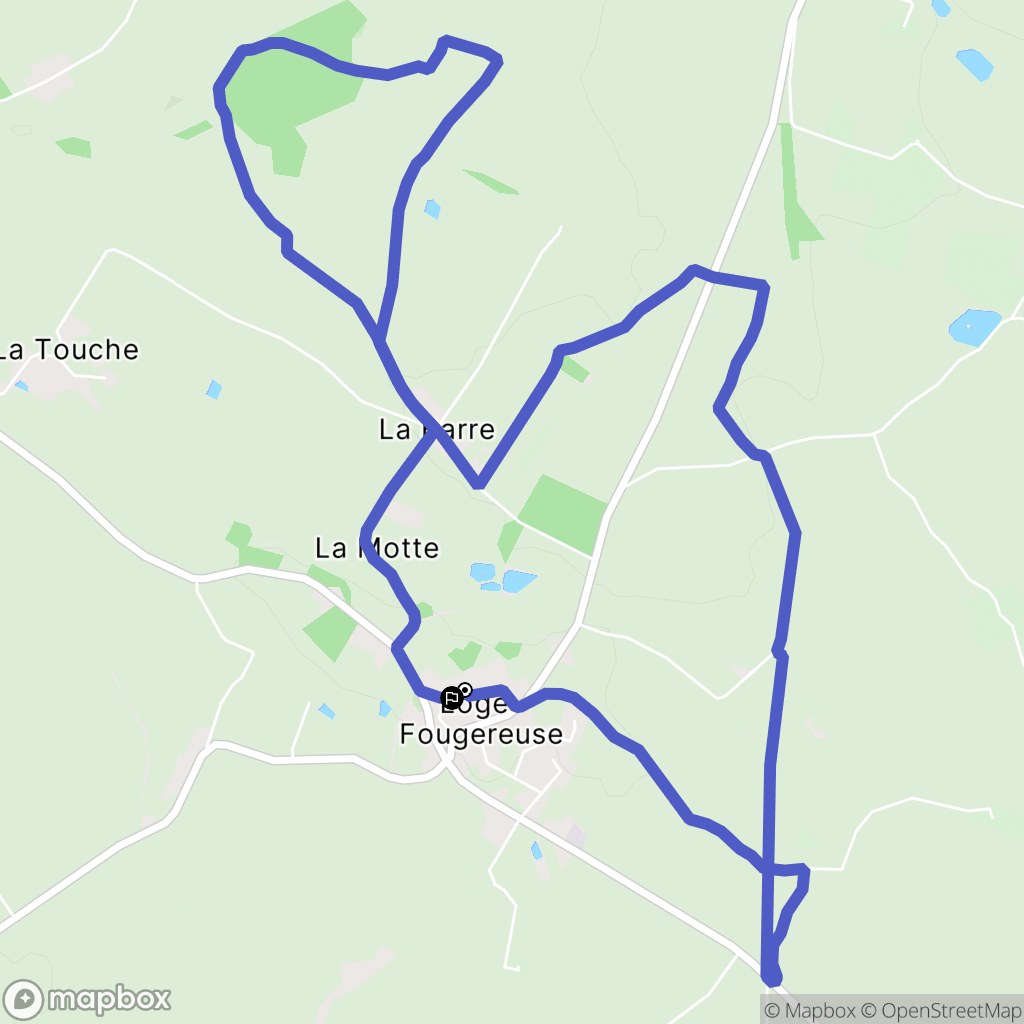 Loge-Fougereuse : carte du parcours de randonnée - France