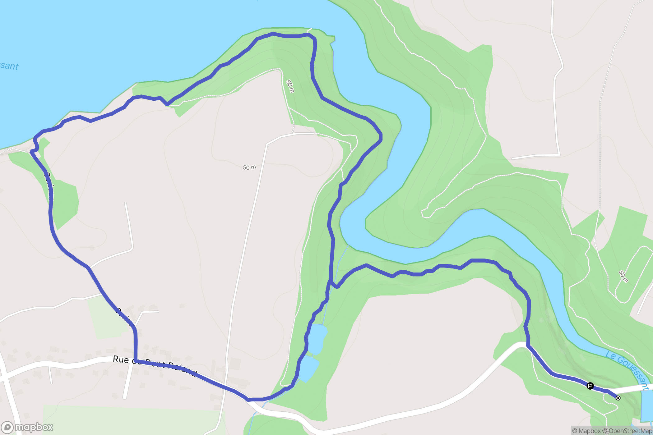 Hillion : carte du parcours de randonnée - France