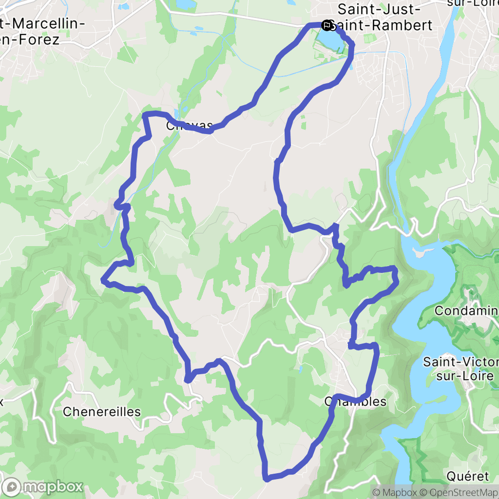 Saint-Just-Saint-Rambert : carte du parcours de randonnée - France