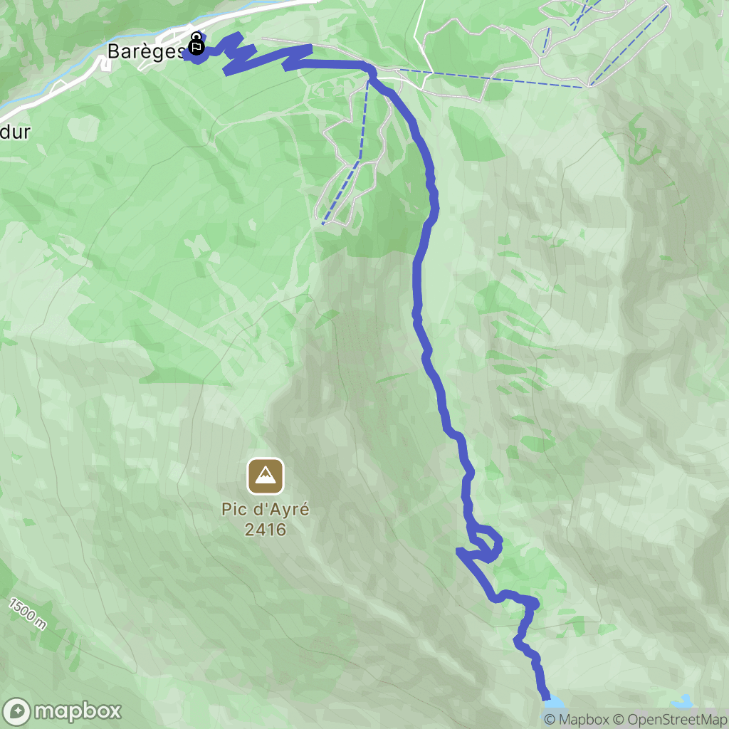 Barèges : carte du parcours de randonnée - France