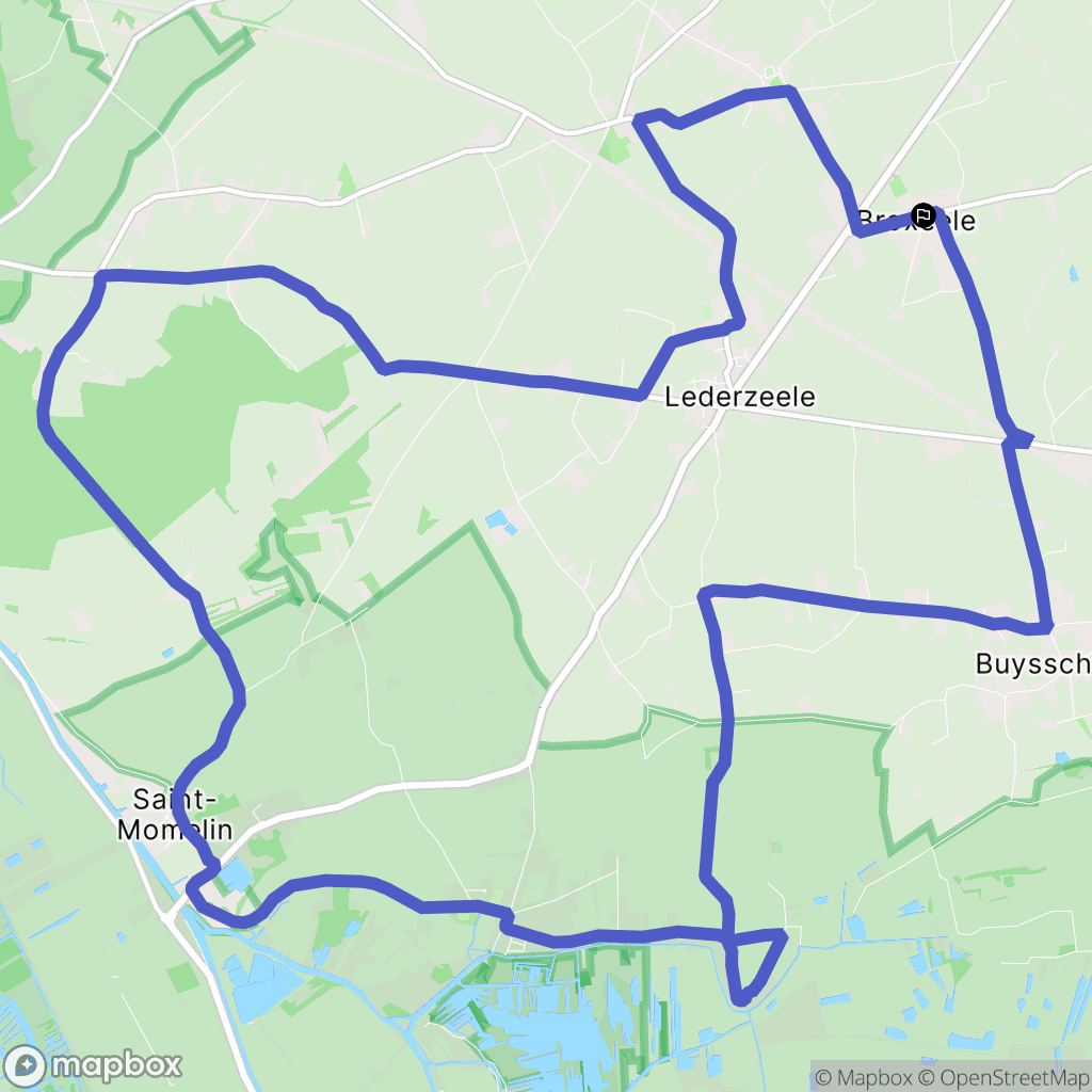 Broxeele : carte du parcours de randonnée - France