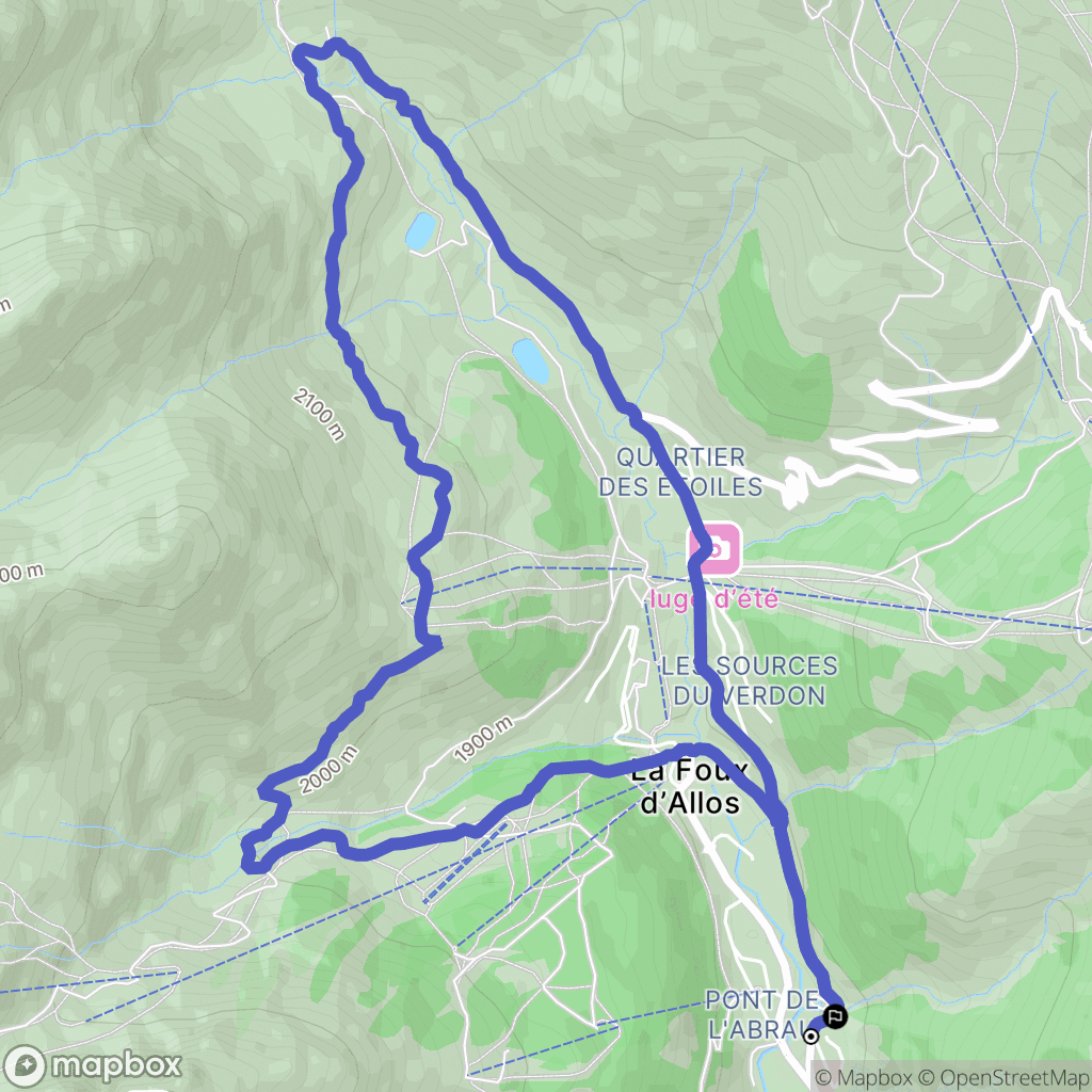 Allos : carte du parcours de randonnée - France