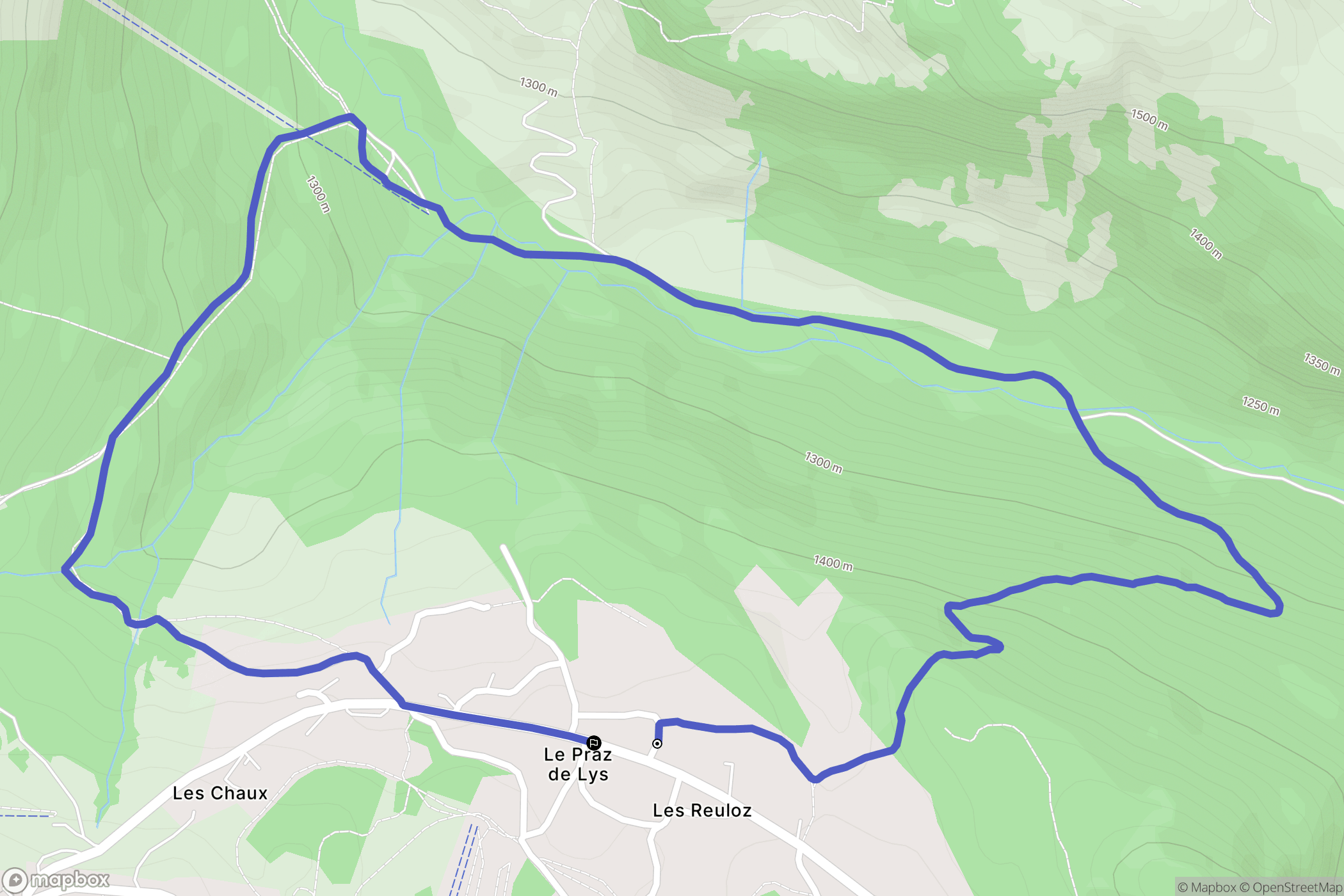 Taninges : carte du parcours de randonnée - France