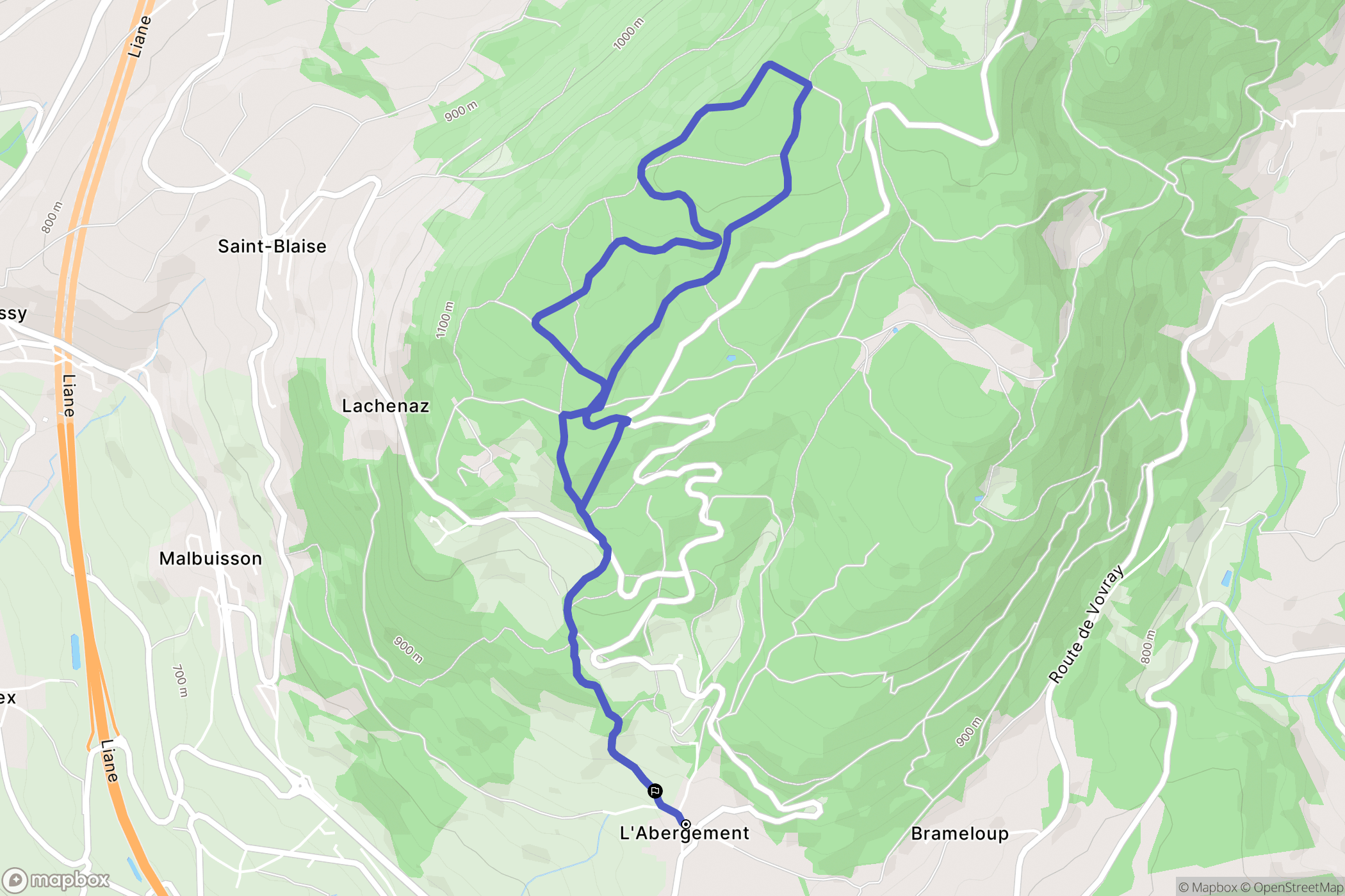 Cruseilles : carte du parcours de randonnée - France