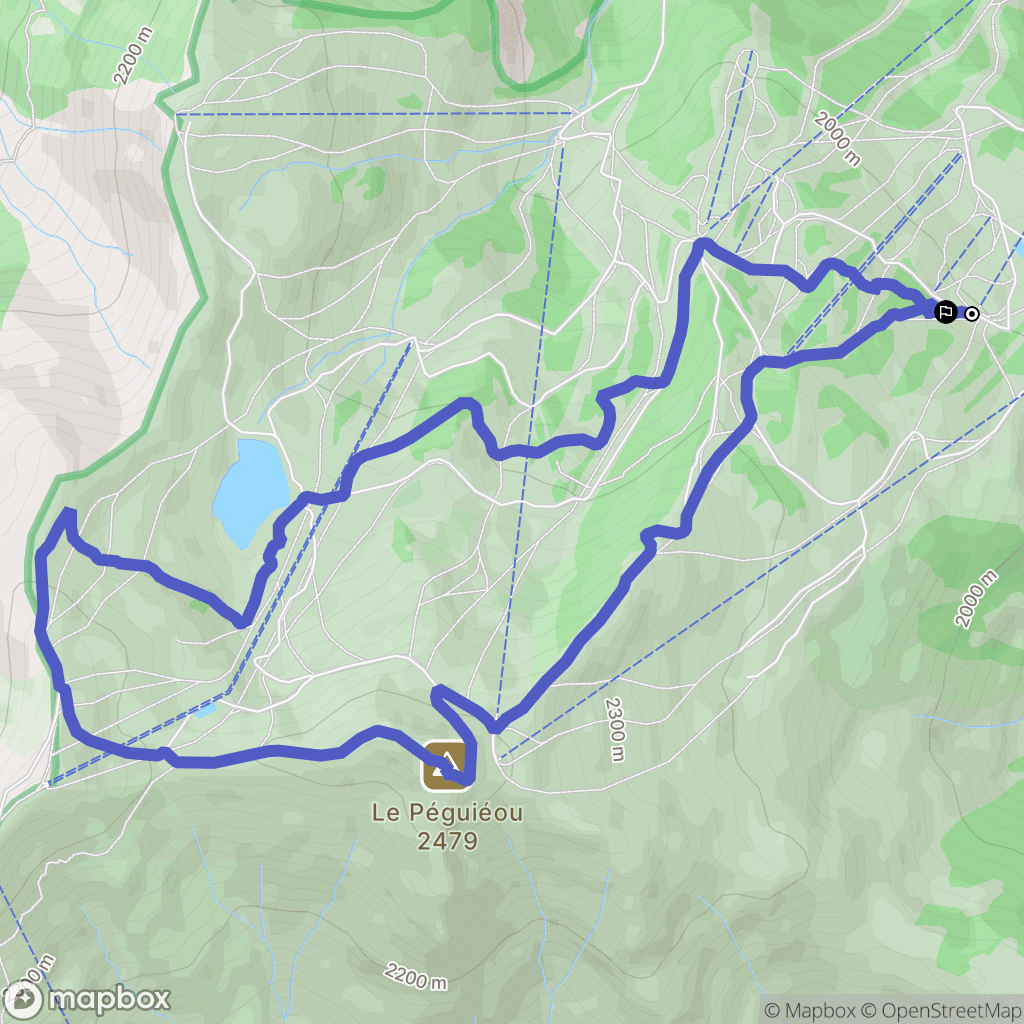 Uvernet-Fours : carte du parcours de randonnée - France