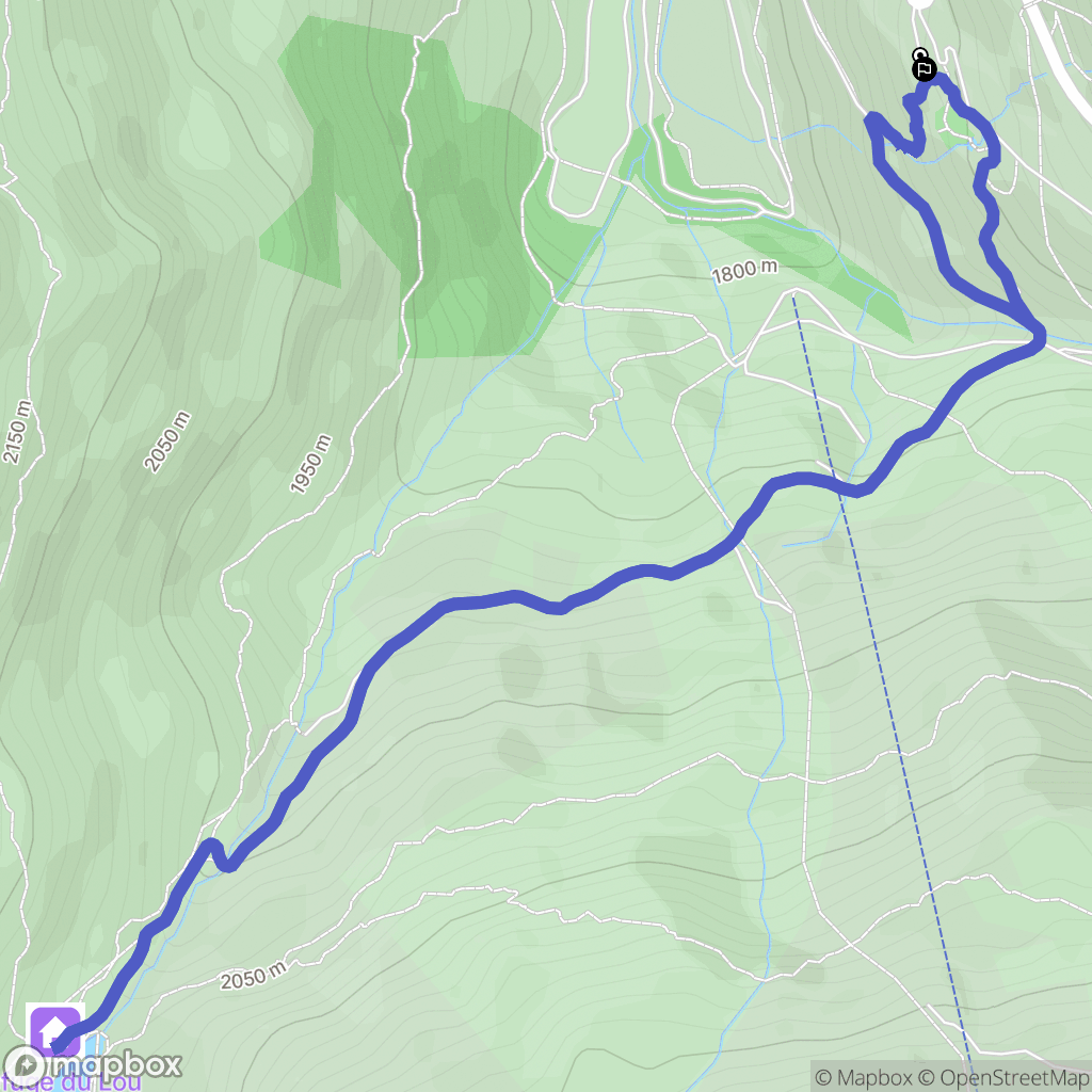 Les Belleville : carte du parcours de randonnée - France