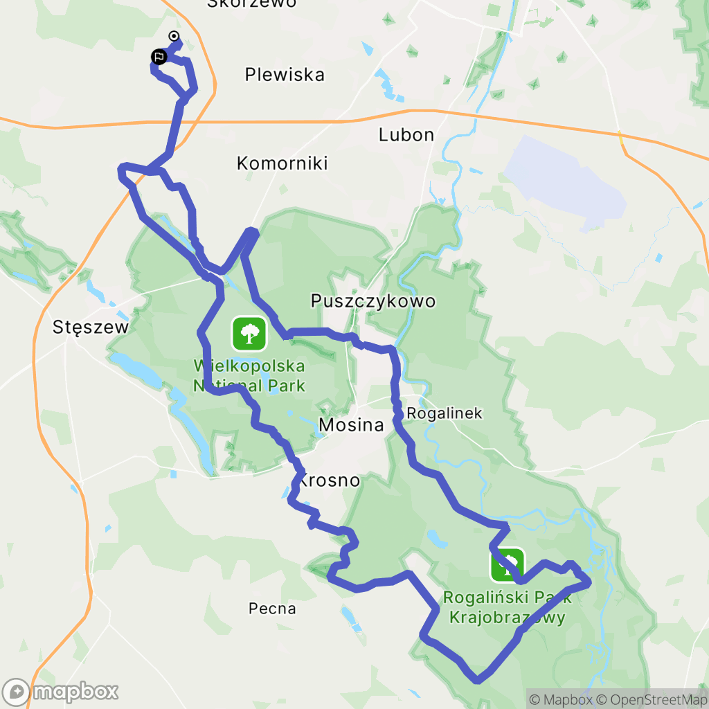 Dąbrówka: mapa trasy - Poland
