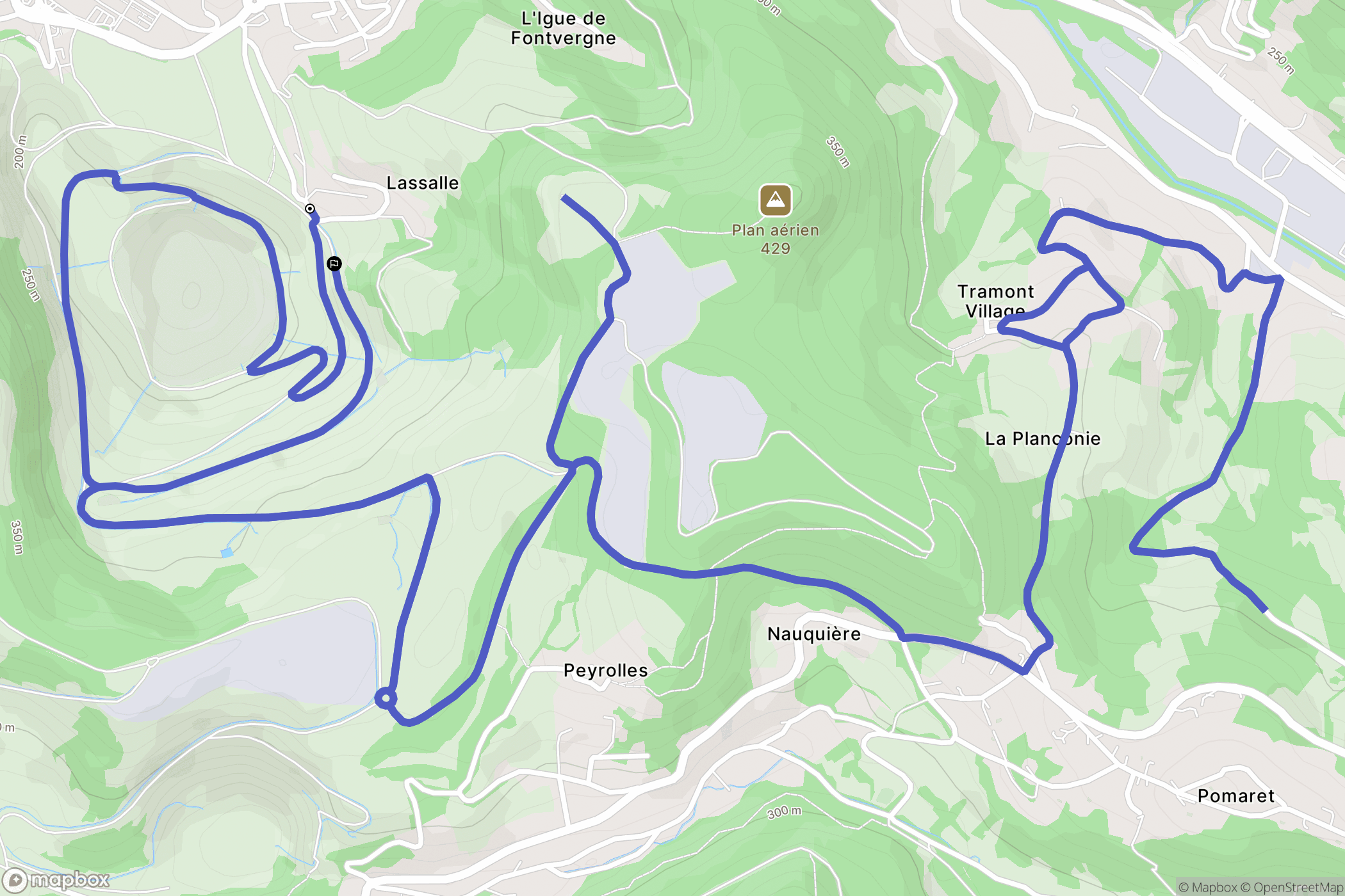 Decazeville : carte du parcours de randonnée - France