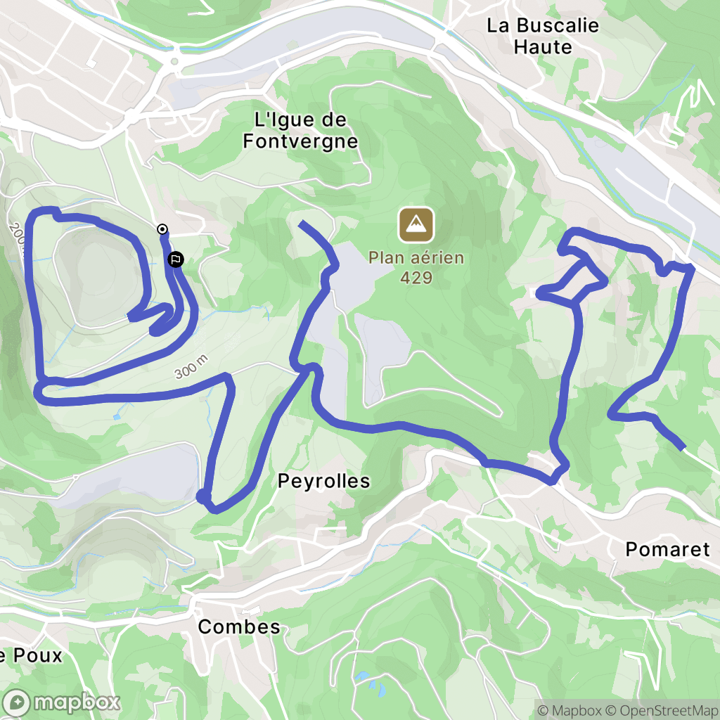 Decazeville : carte du parcours de randonnée - France