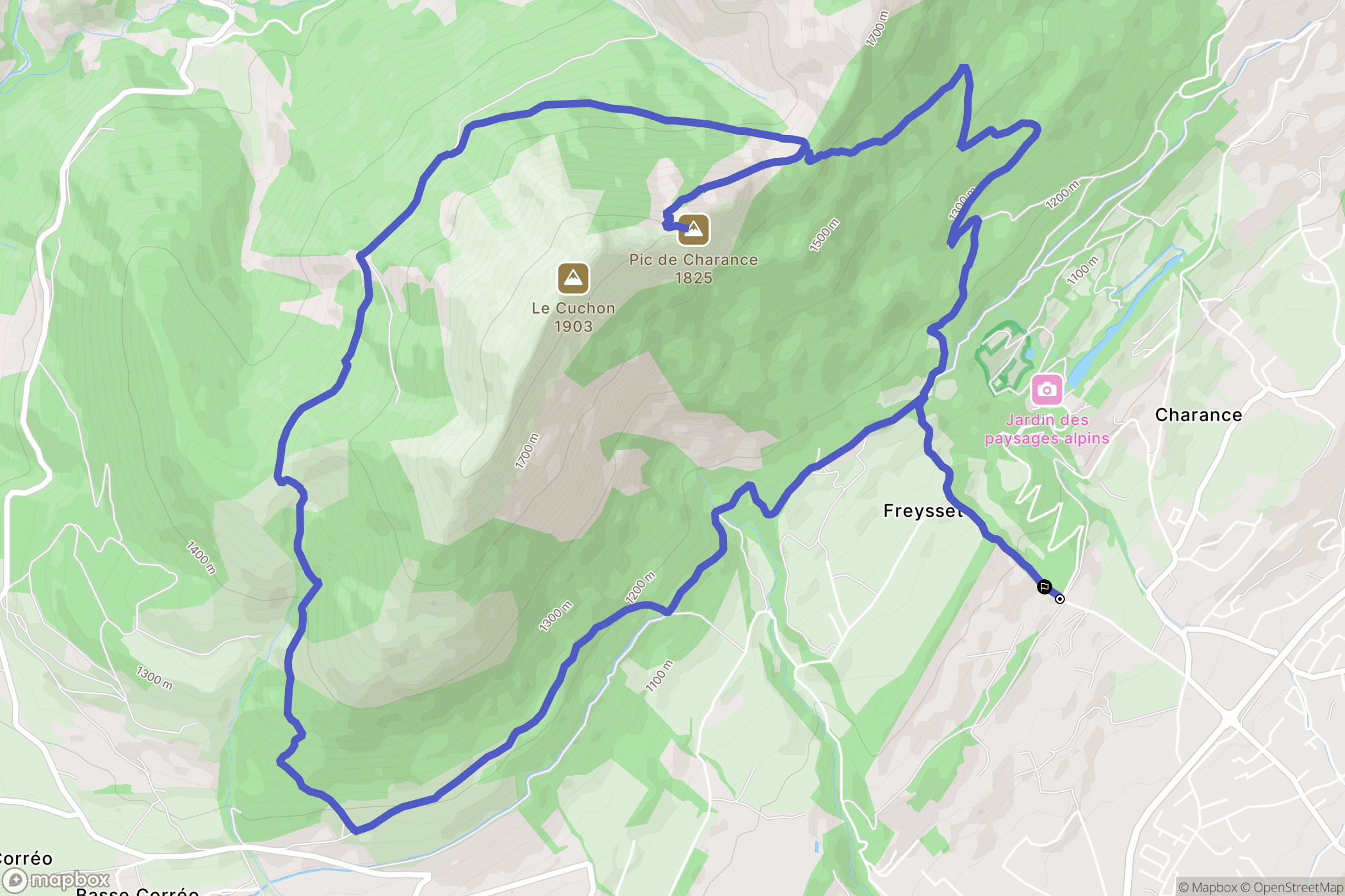 Gap : carte du parcours de randonnée - France