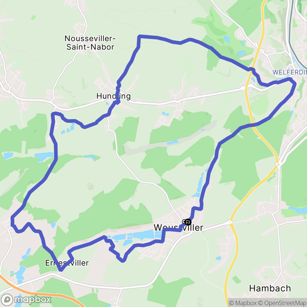 Woustviller : carte du parcours de randonnée - France