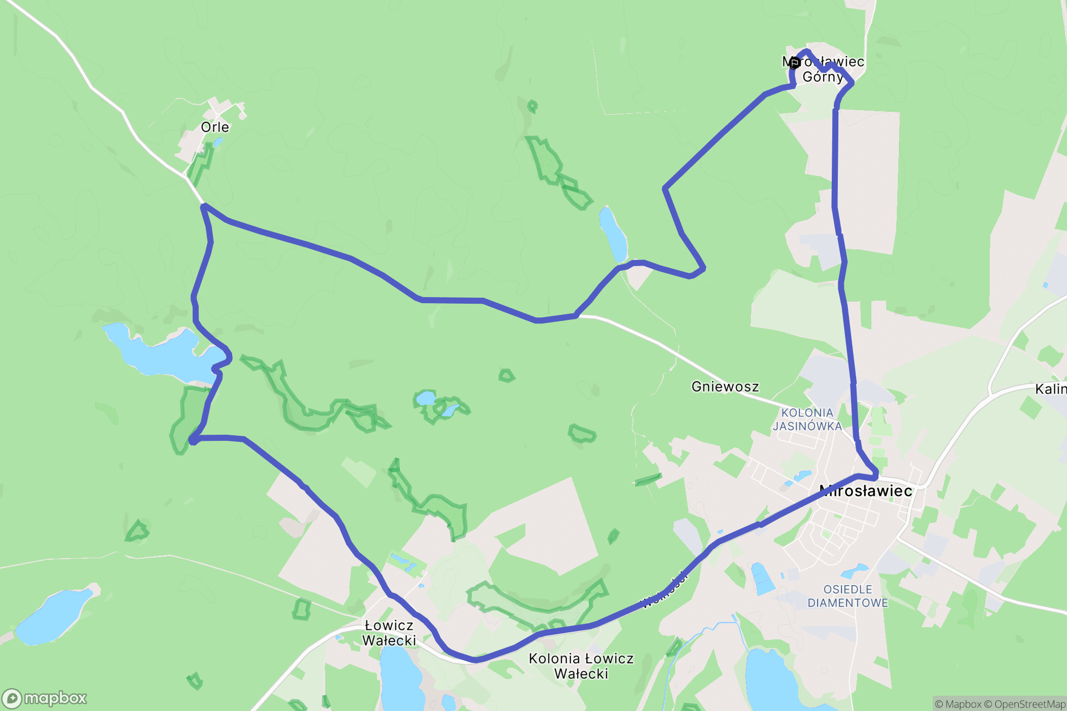 Mirosławiec: mapa trasy - Poland