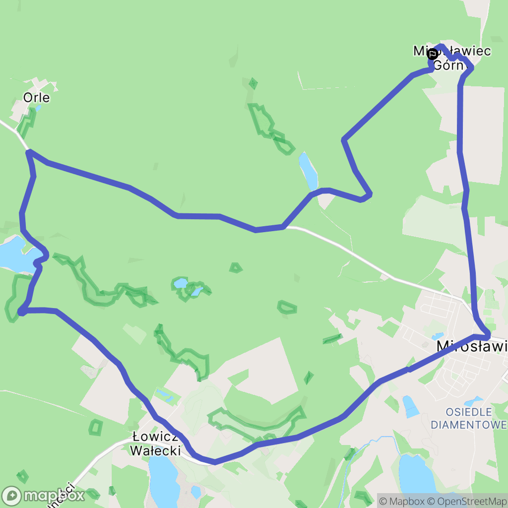 Mirosławiec: mapa trasy - Poland