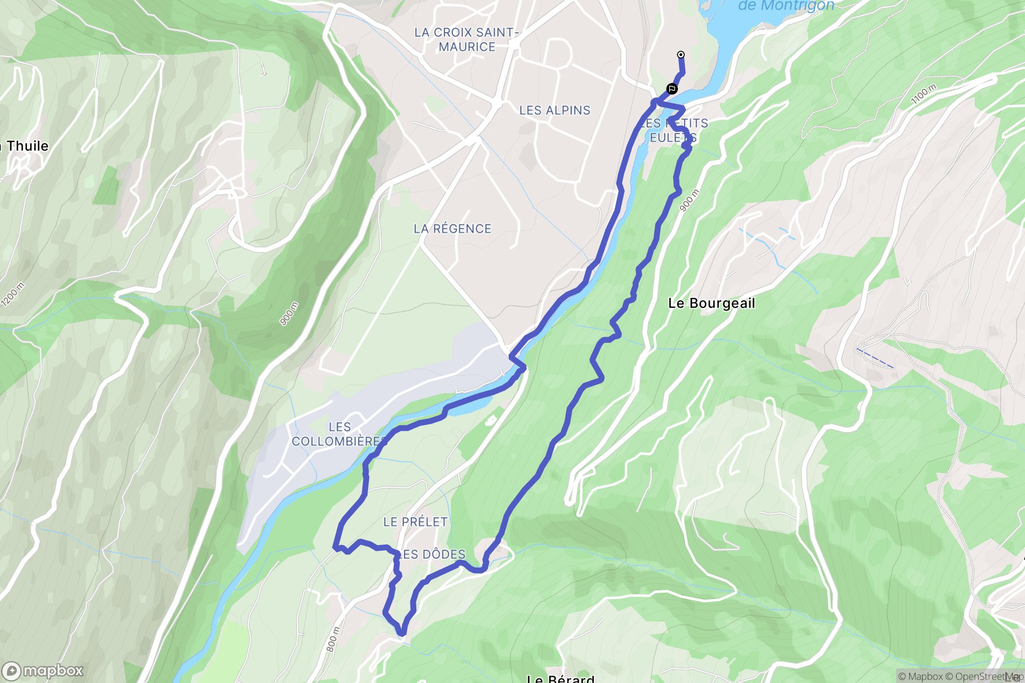 Bourg-Saint-Maurice : carte du parcours de randonnée - France