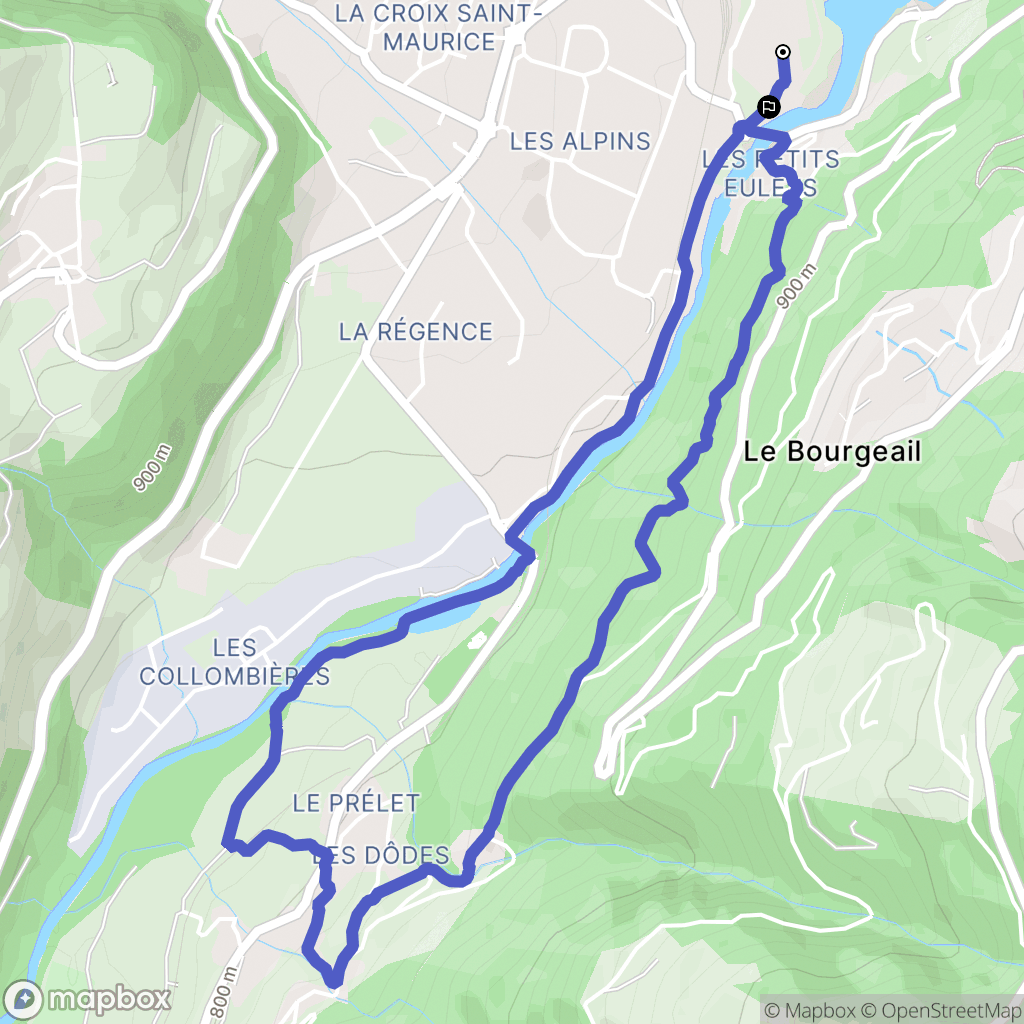 Bourg-Saint-Maurice : carte du parcours de randonnée - France