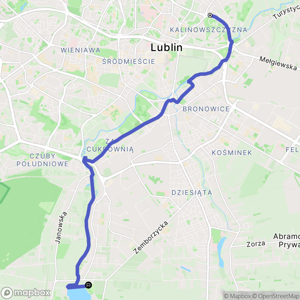 Lublin: mapa trasy - Poland