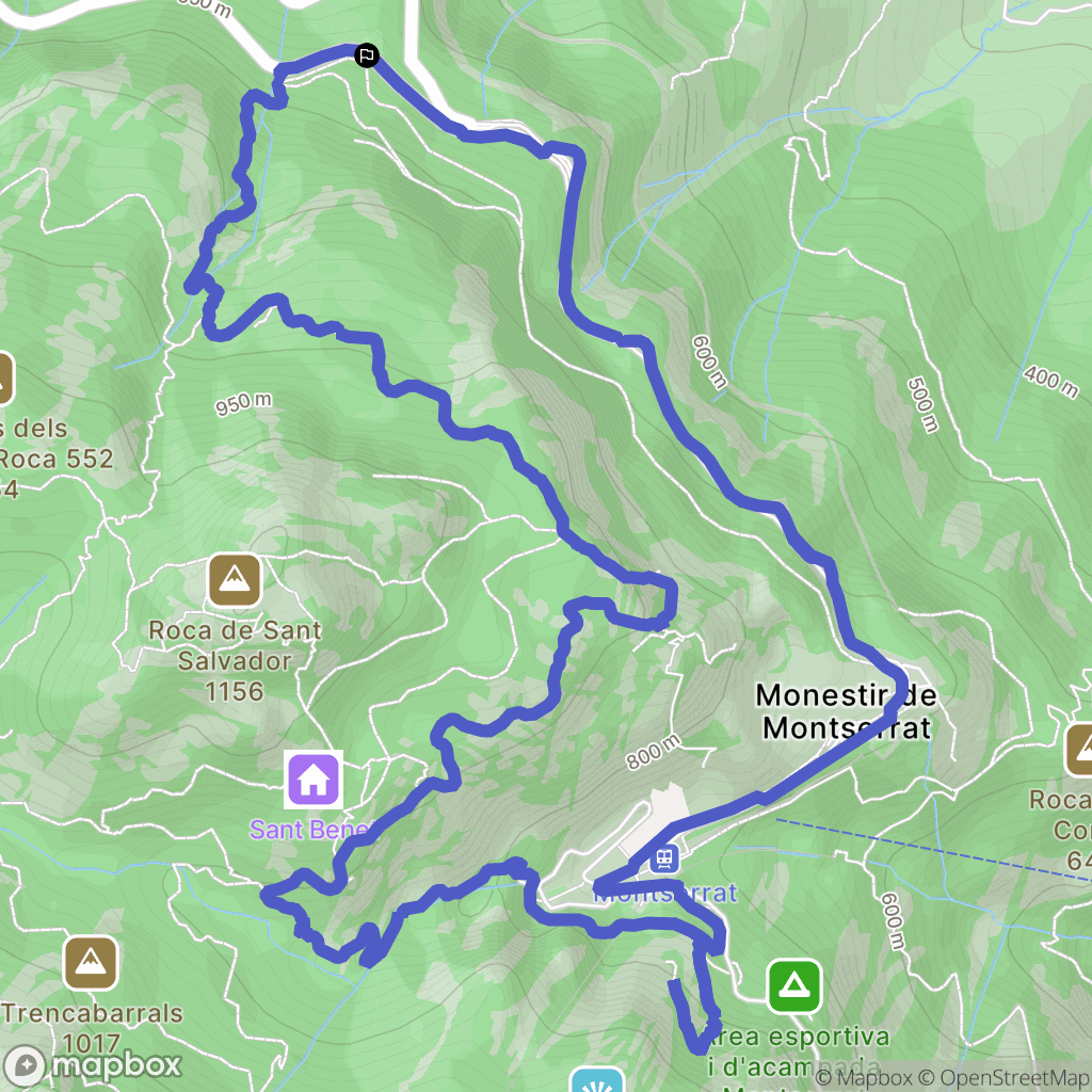 Monistrol de Montserrat : carte du parcours de randonnée - Spain