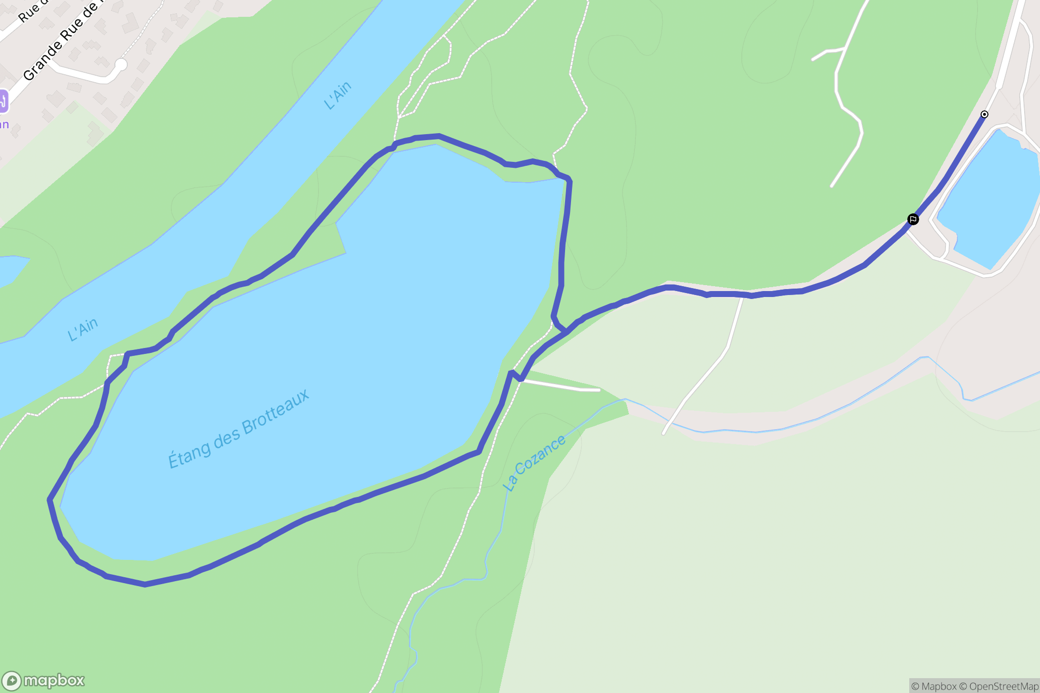 Priay : carte du parcours de randonnée - France