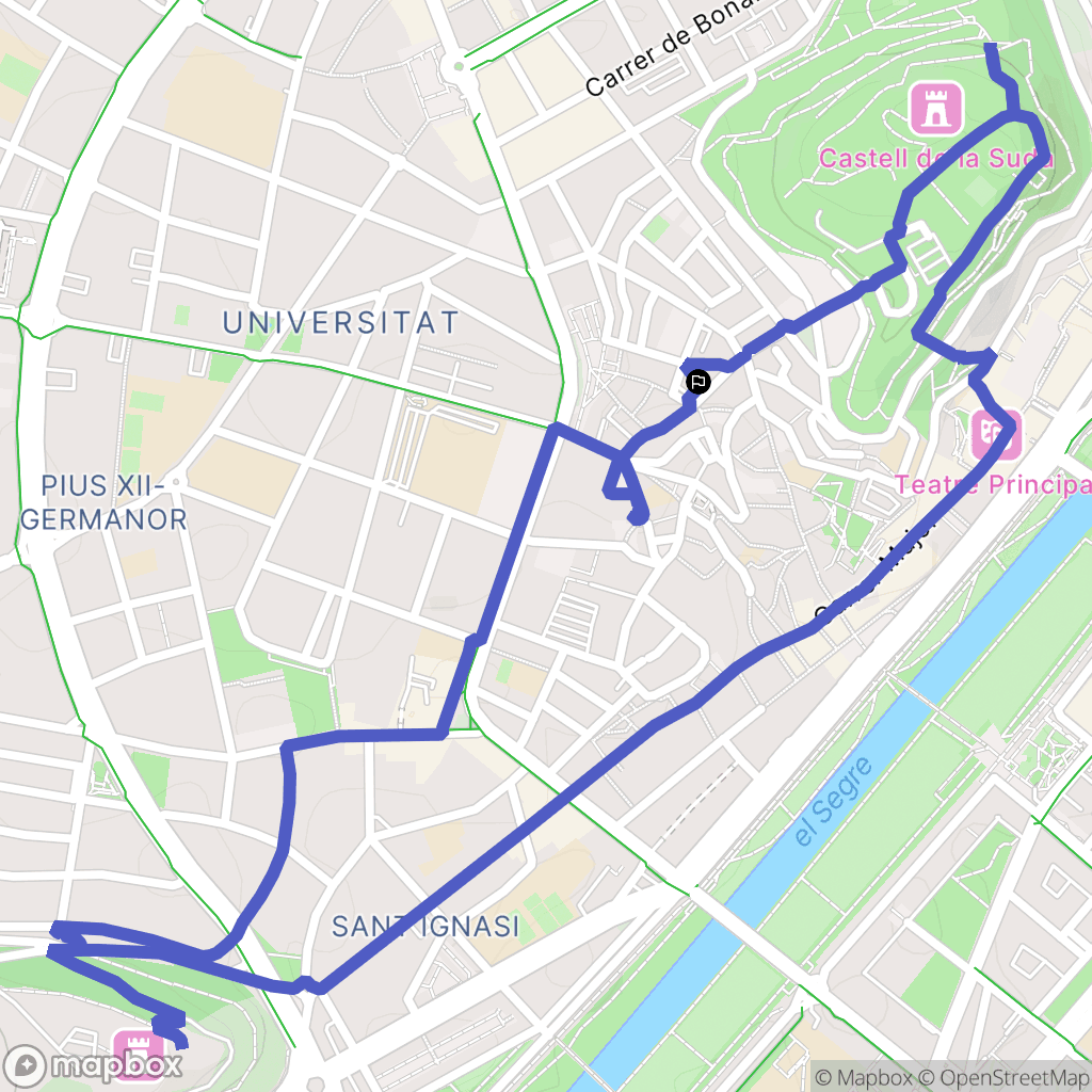 Lleida : carte du parcours de randonnée - Spain