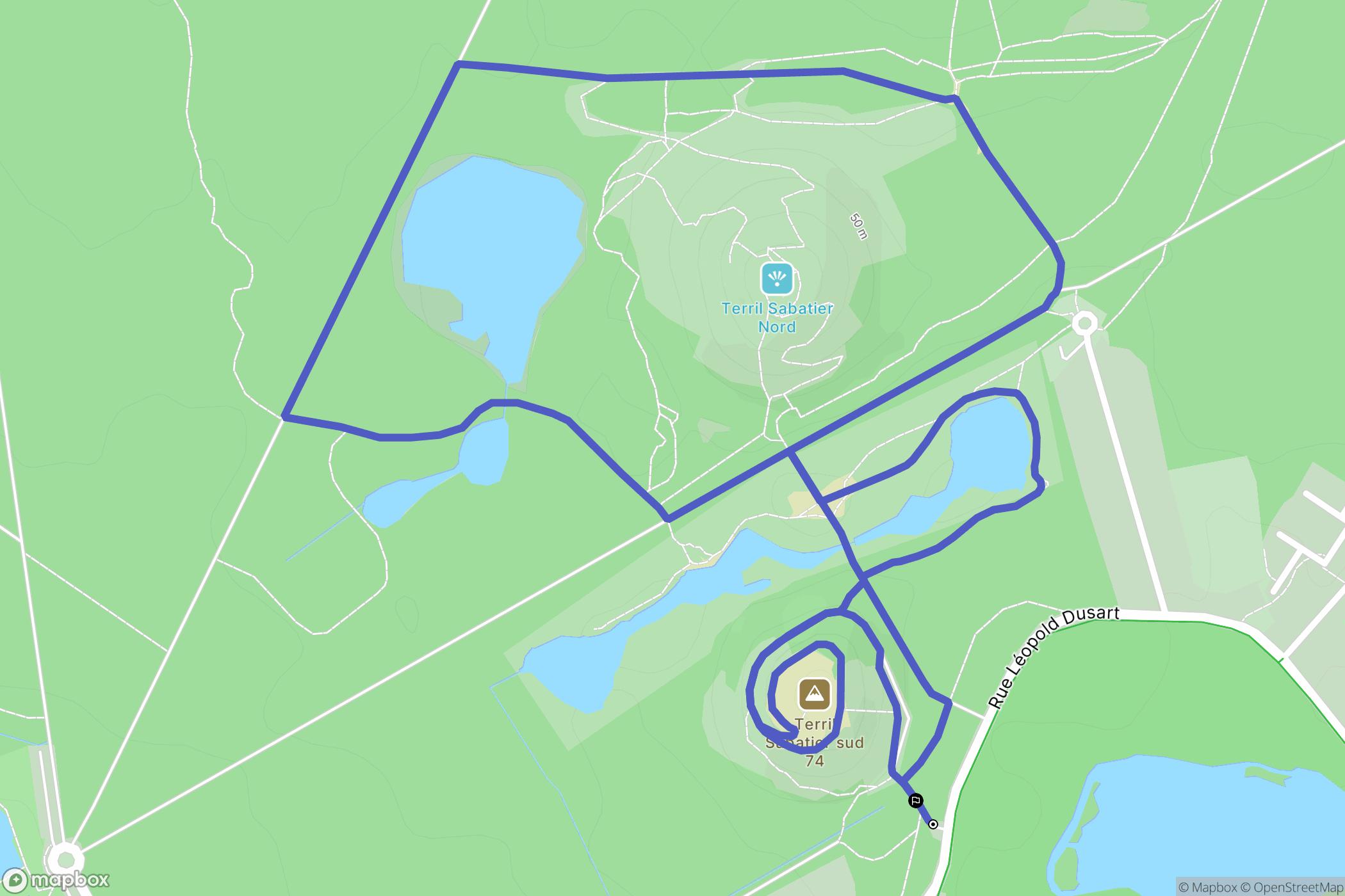 Raismes : carte du parcours de randonnée - France