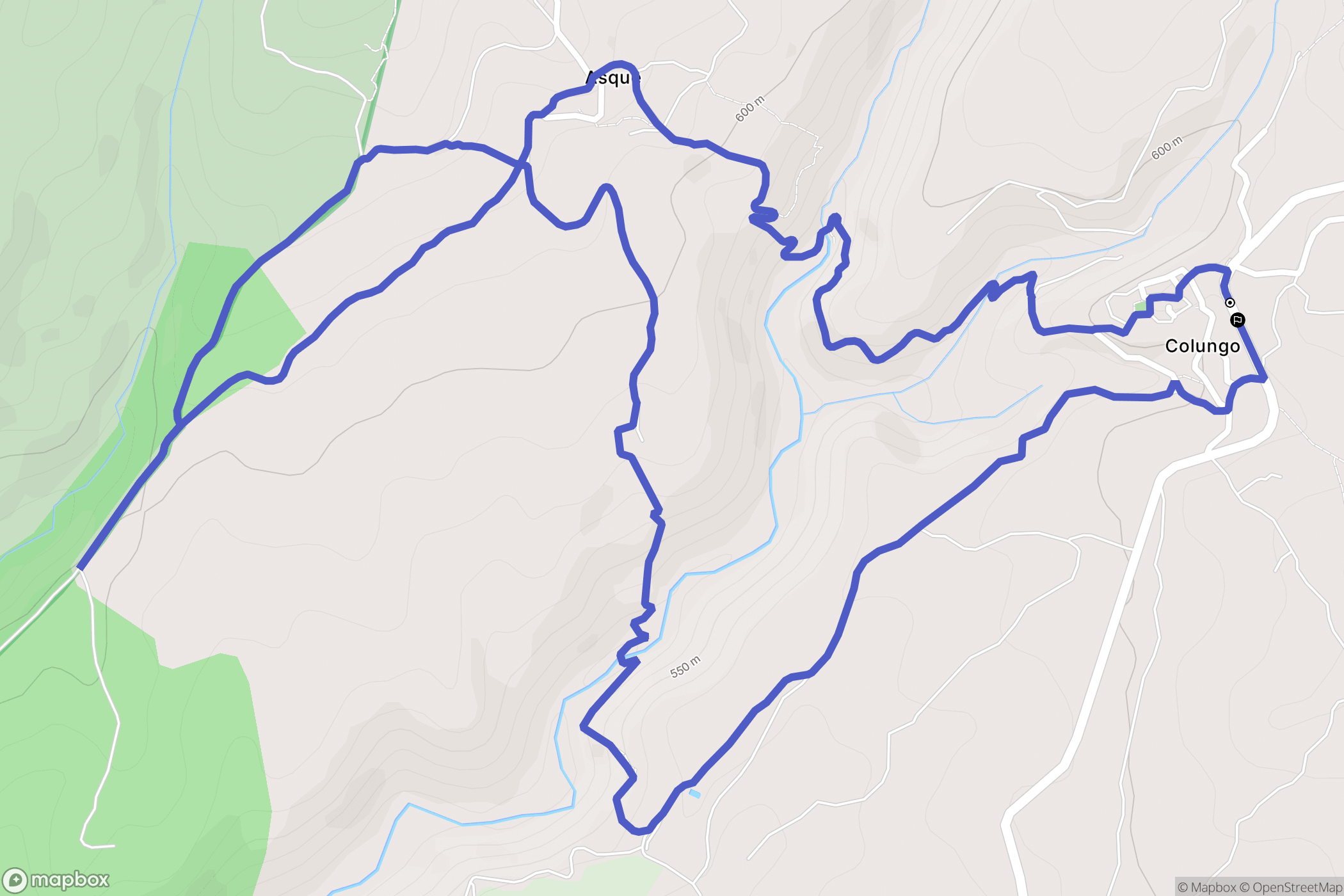 Colungo : carte du parcours de randonnée - Spain