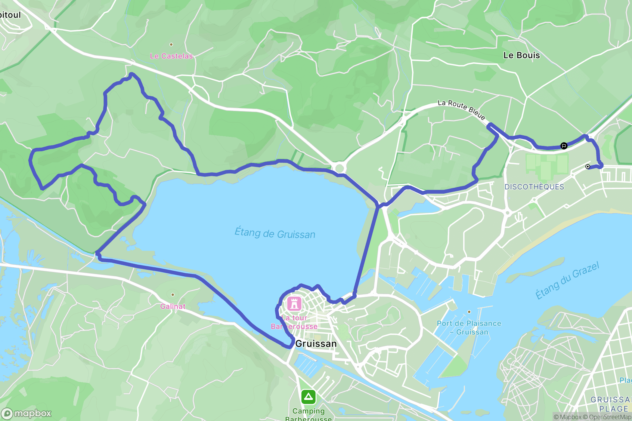Gruissan : carte du parcours de randonnée - France