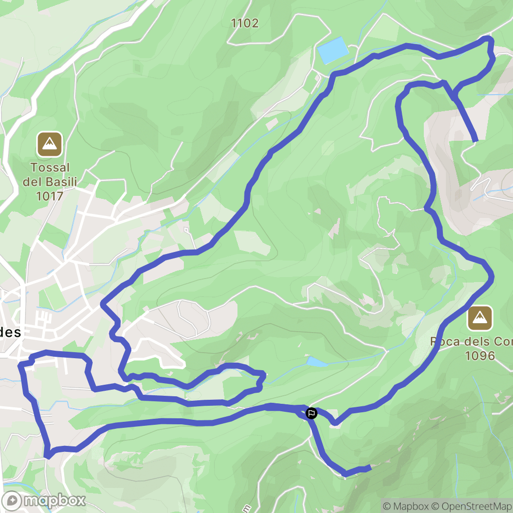 Prades : carte du parcours de randonnée - Spain