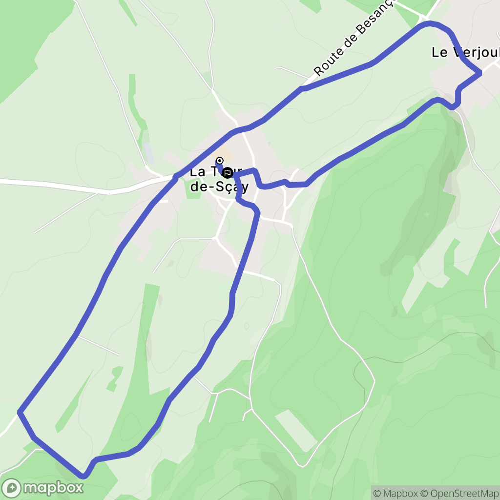 La Tour-de-Sçay : carte du parcours de randonnée - France