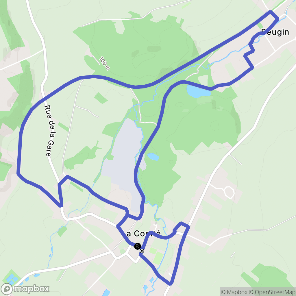 La Comté : carte du parcours de randonnée - France