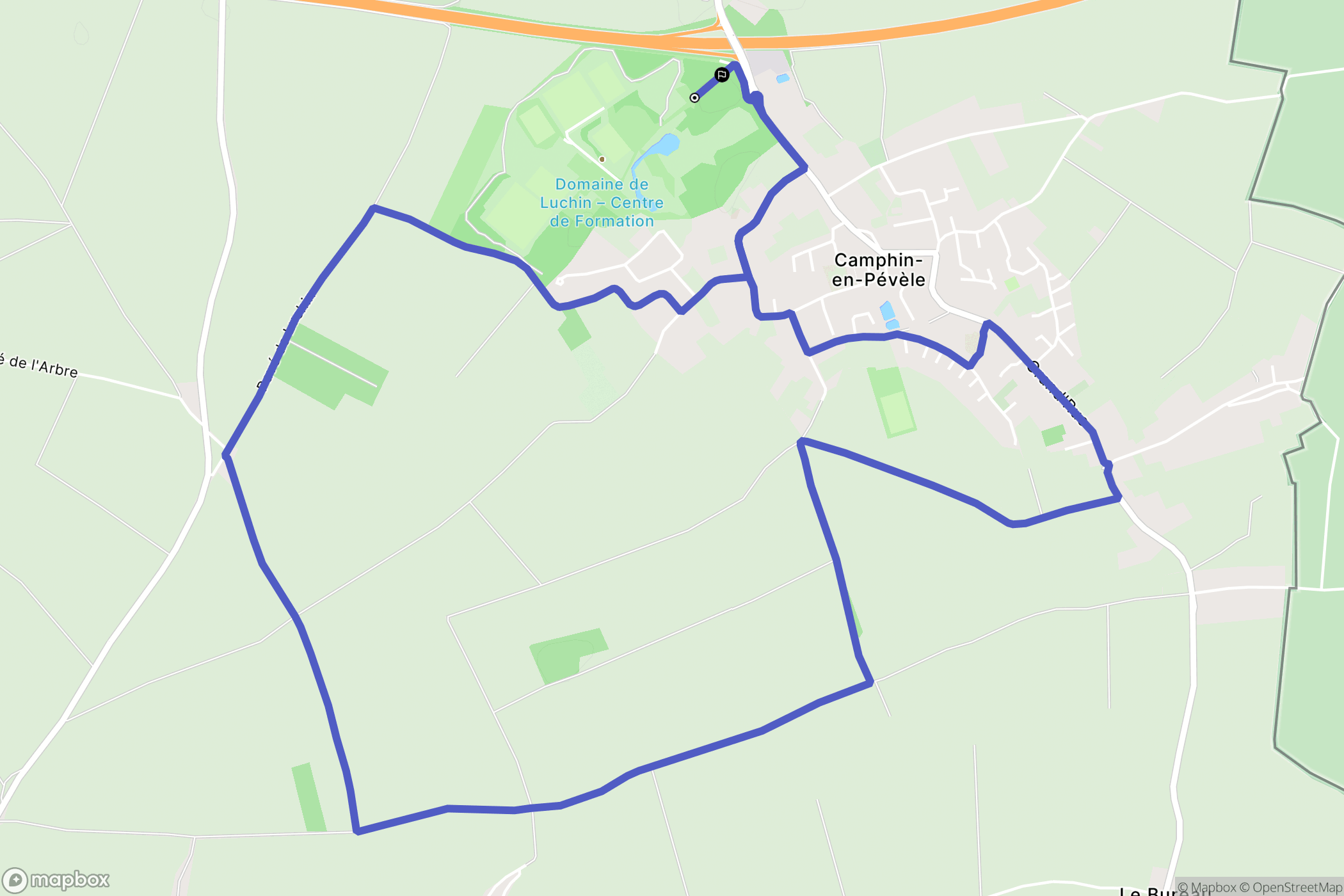 Camphin-en-Pévèle : carte du parcours de randonnée - France
