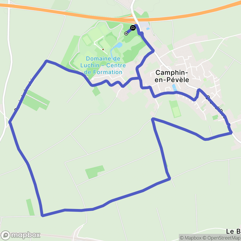 Camphin-en-Pévèle : carte du parcours de randonnée - France