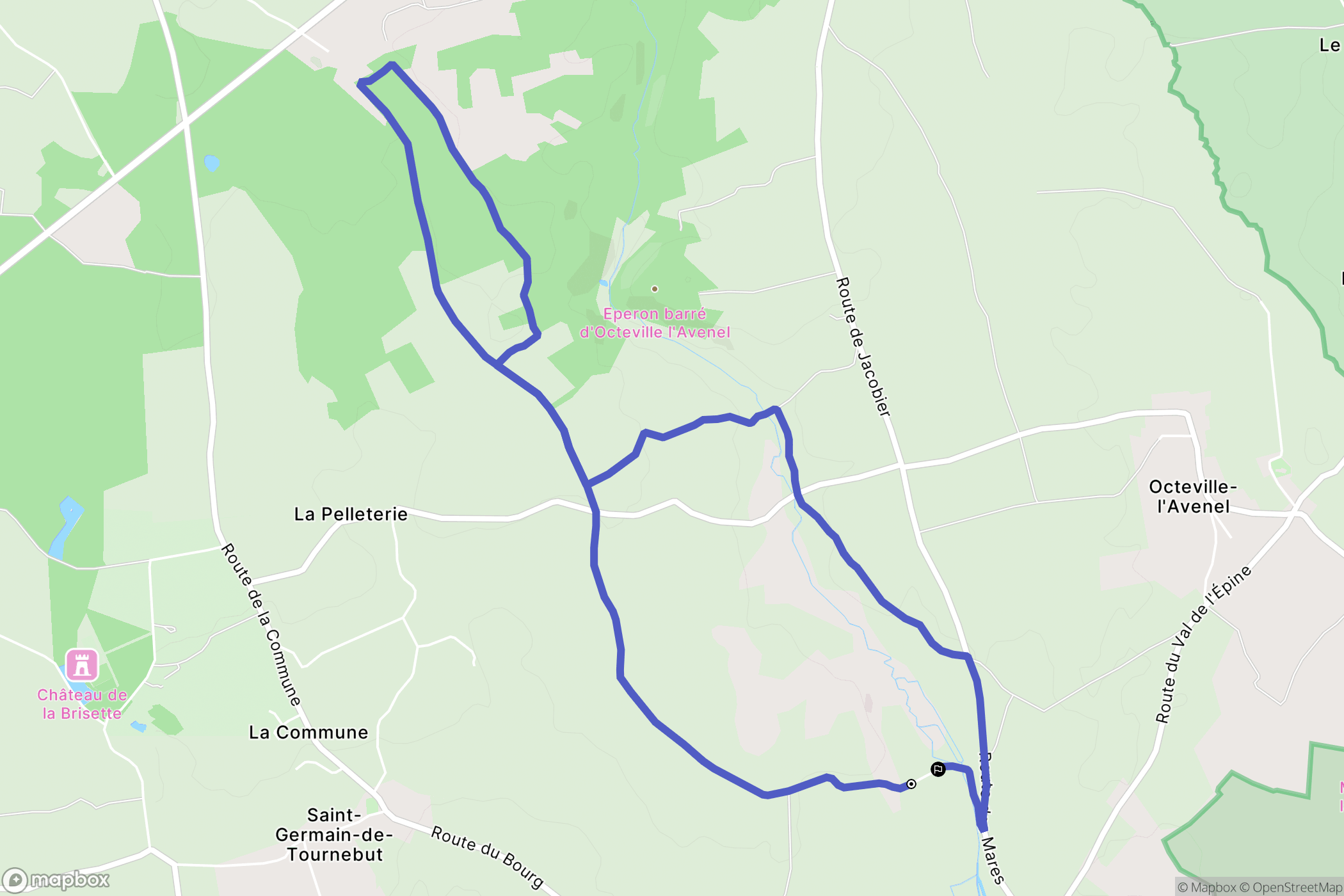 Saint-Martin-d'Audouville : carte du parcours de randonnée - France