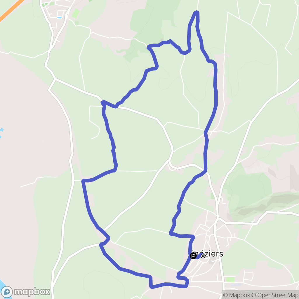 Théziers : carte du parcours de randonnée - France