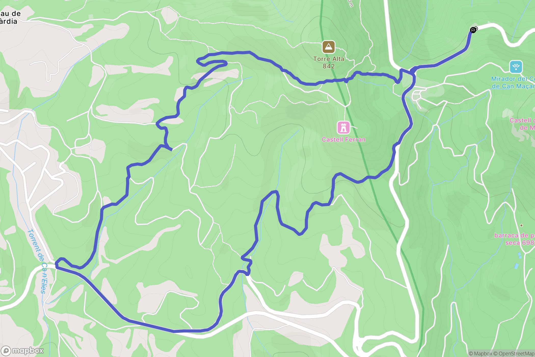 El Bruc : carte du parcours de randonnée - Spain