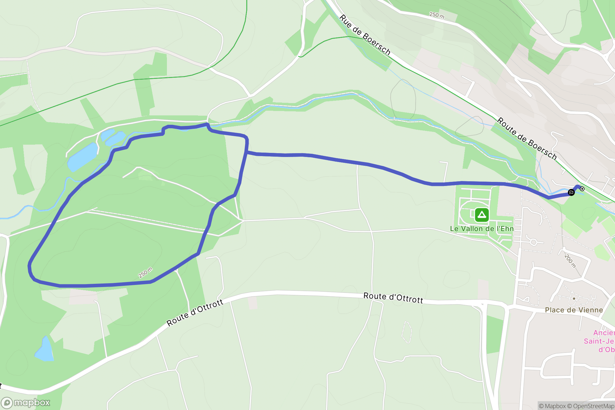 Obernai : carte du parcours de randonnée - France