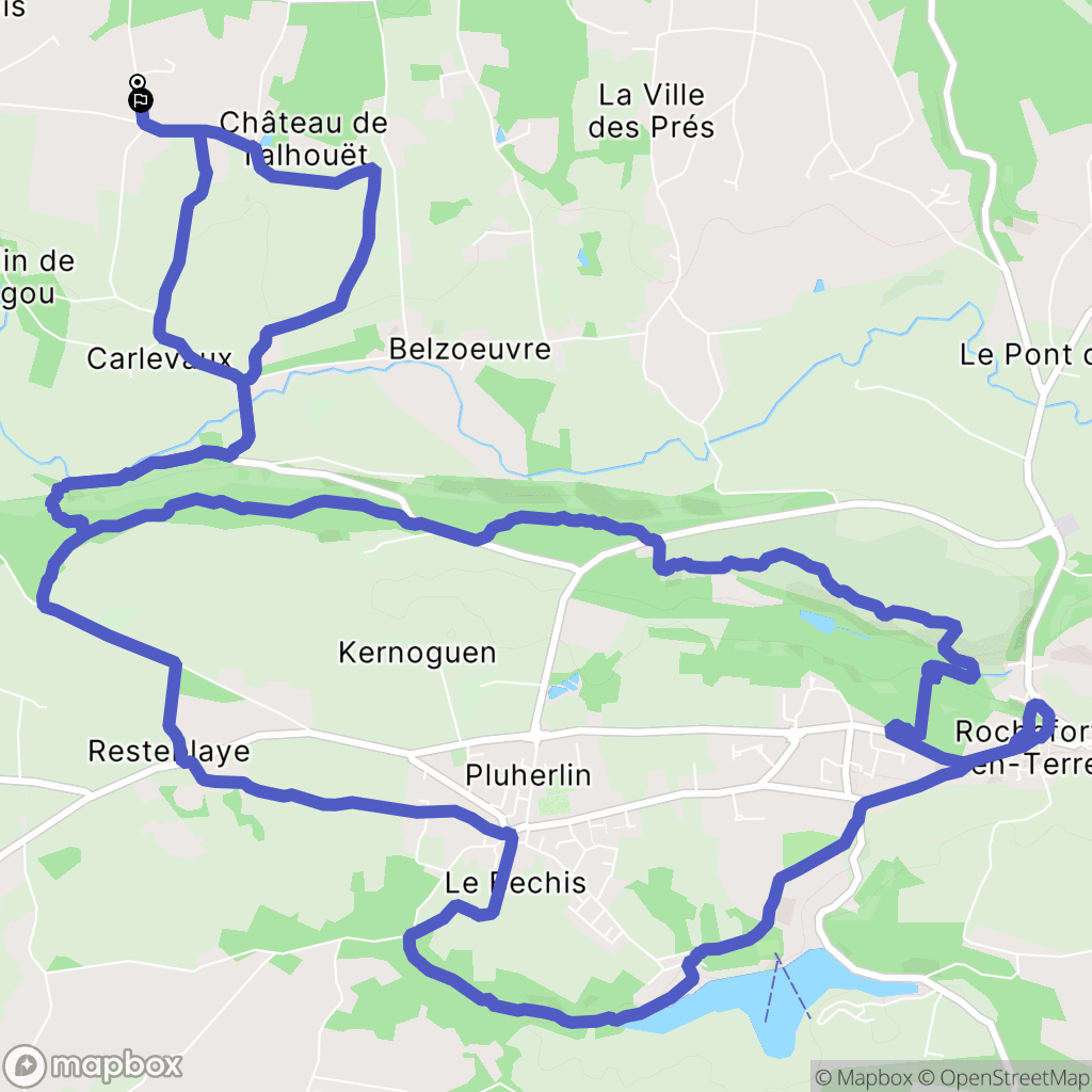 Pluherlin : carte du parcours de randonnée - France