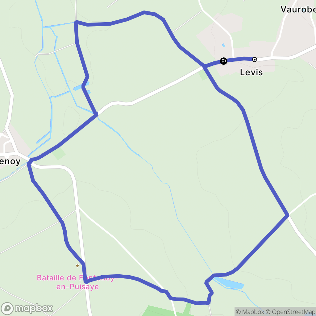 Levis : carte du parcours de randonnée - France