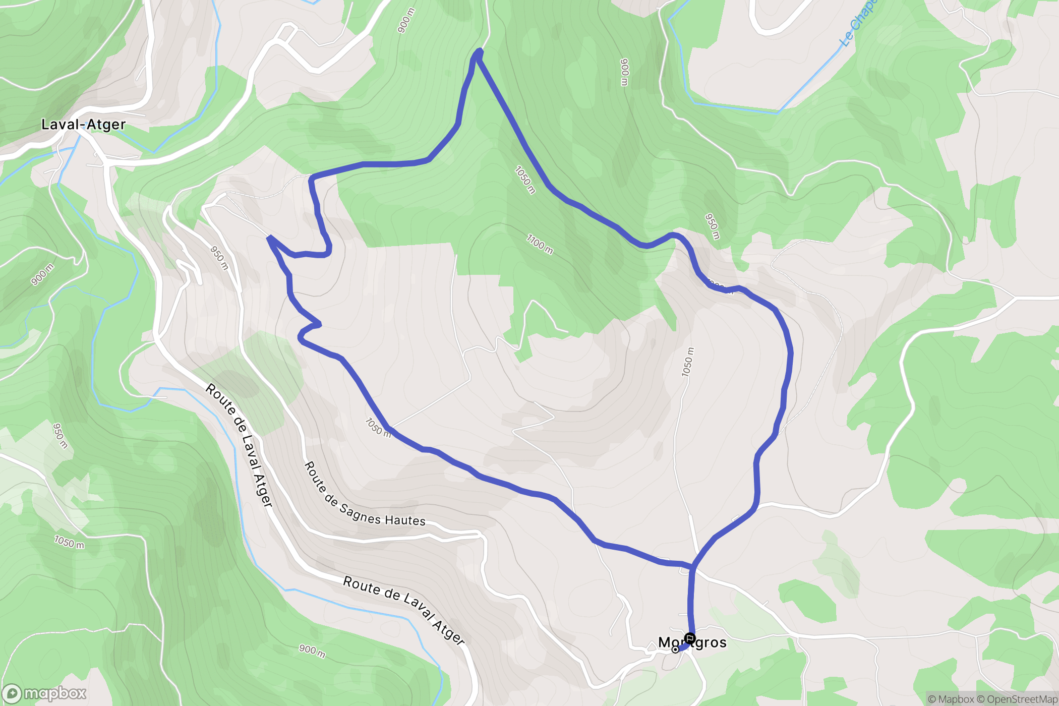 Saint Bonnet-Laval : carte du parcours de randonnée - France