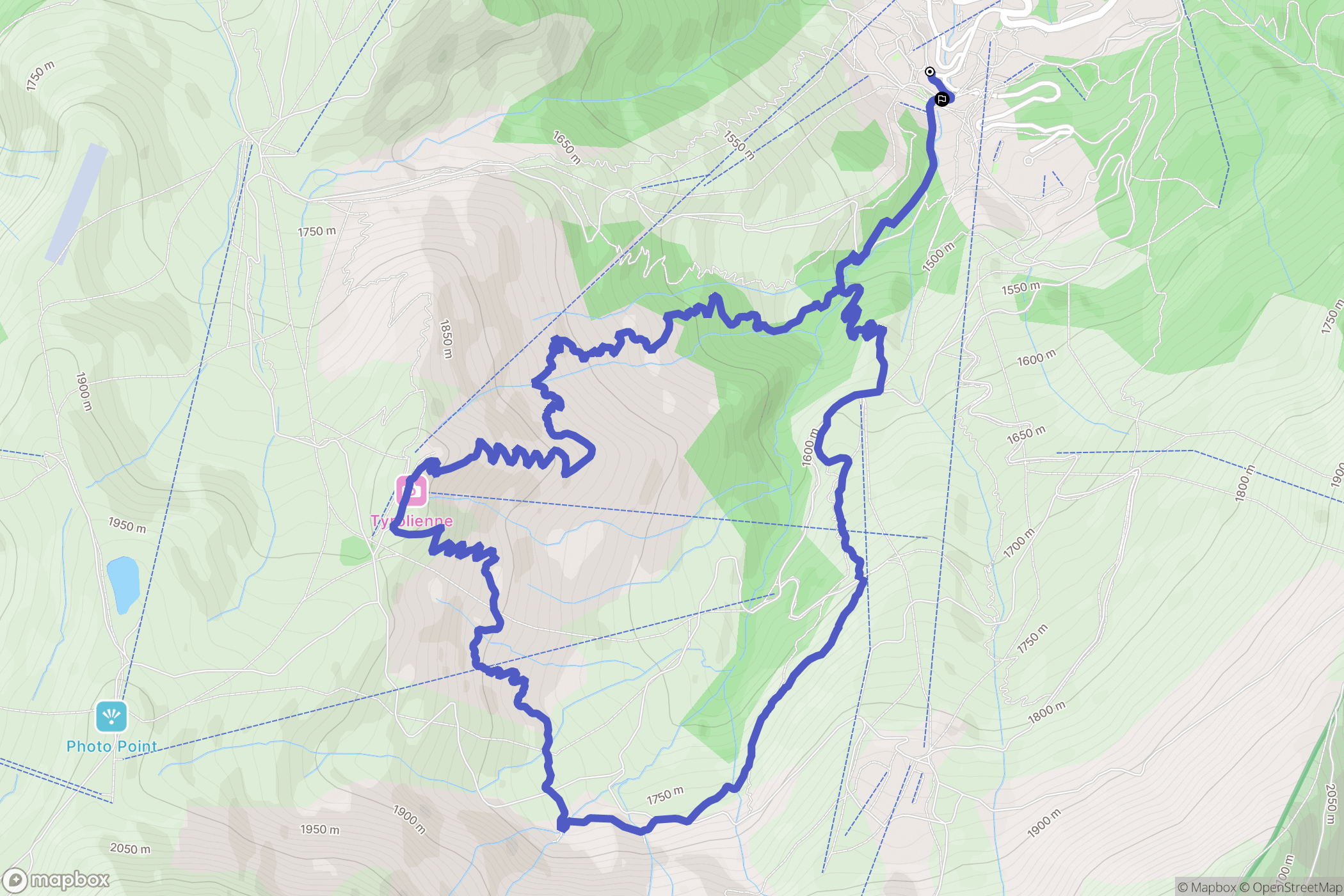 Les Avanchers-Valmorel : carte du parcours de randonnée - France