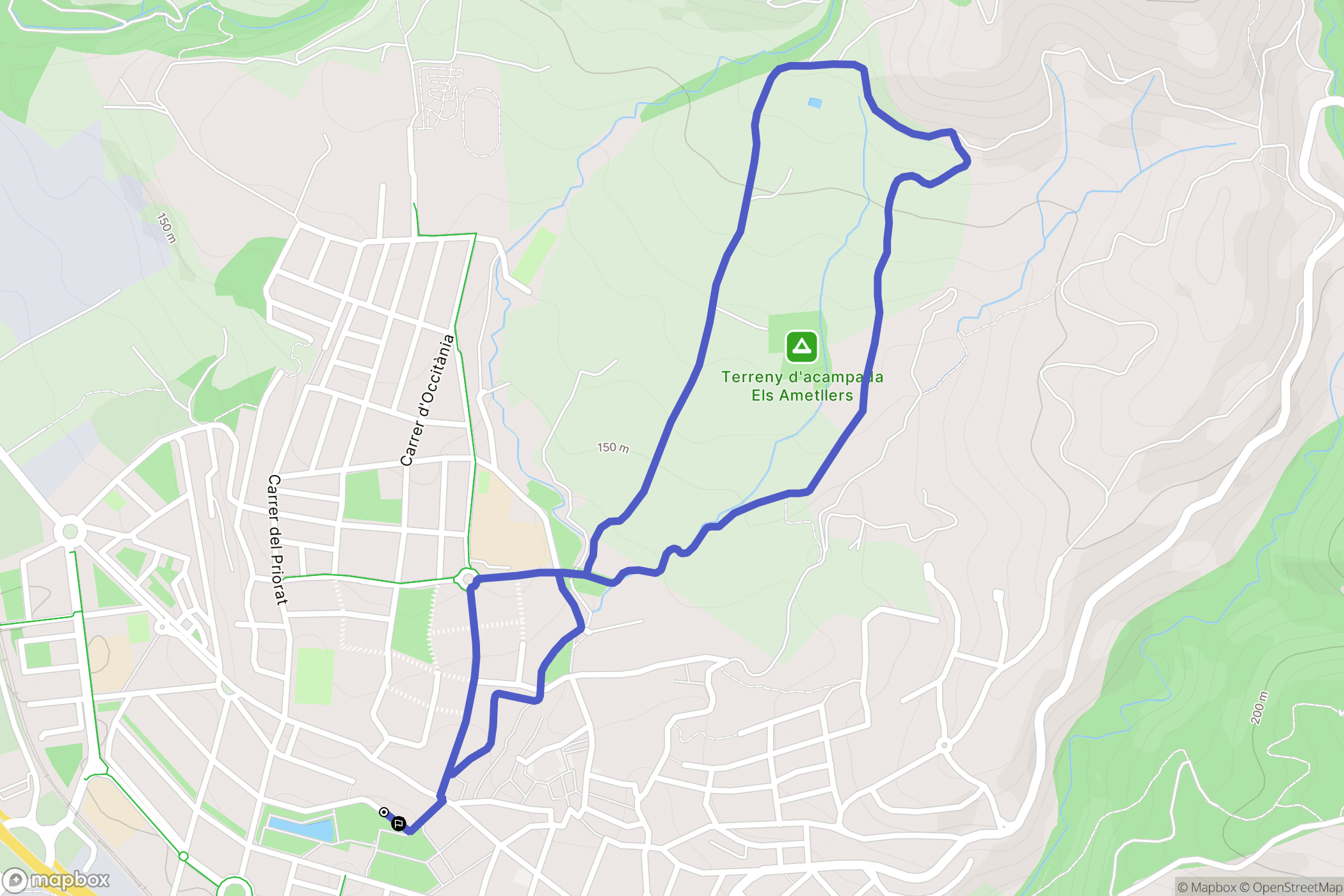 Olesa de Montserrat : carte du parcours de randonnée - Spain