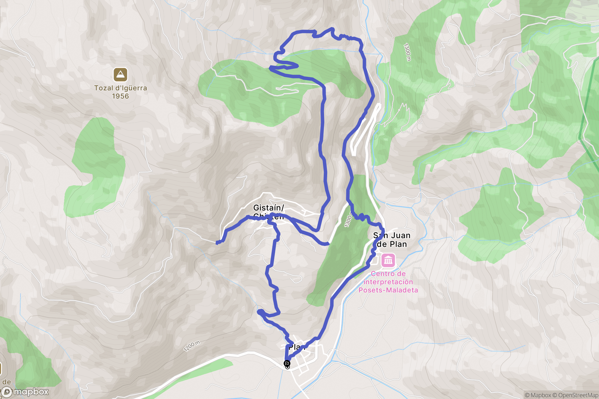 Plan : carte du parcours de randonnée - Spain
