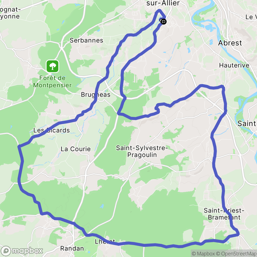 Bellerive-sur-Allier : carte du parcours de randonnée - France