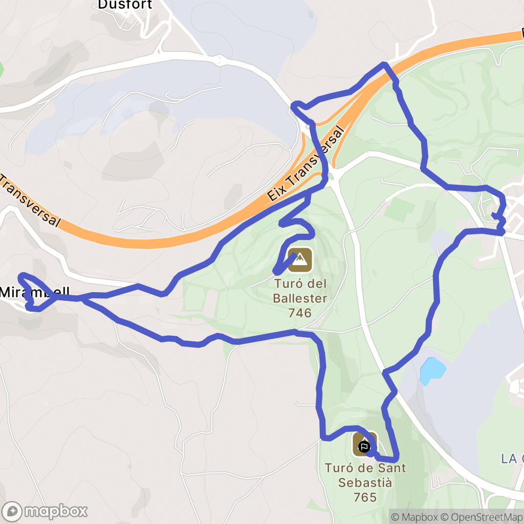 Calaf : carte du parcours de randonnée - Spain