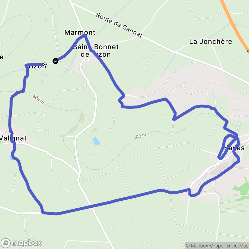Bellenaves : carte du parcours de randonnée - France
