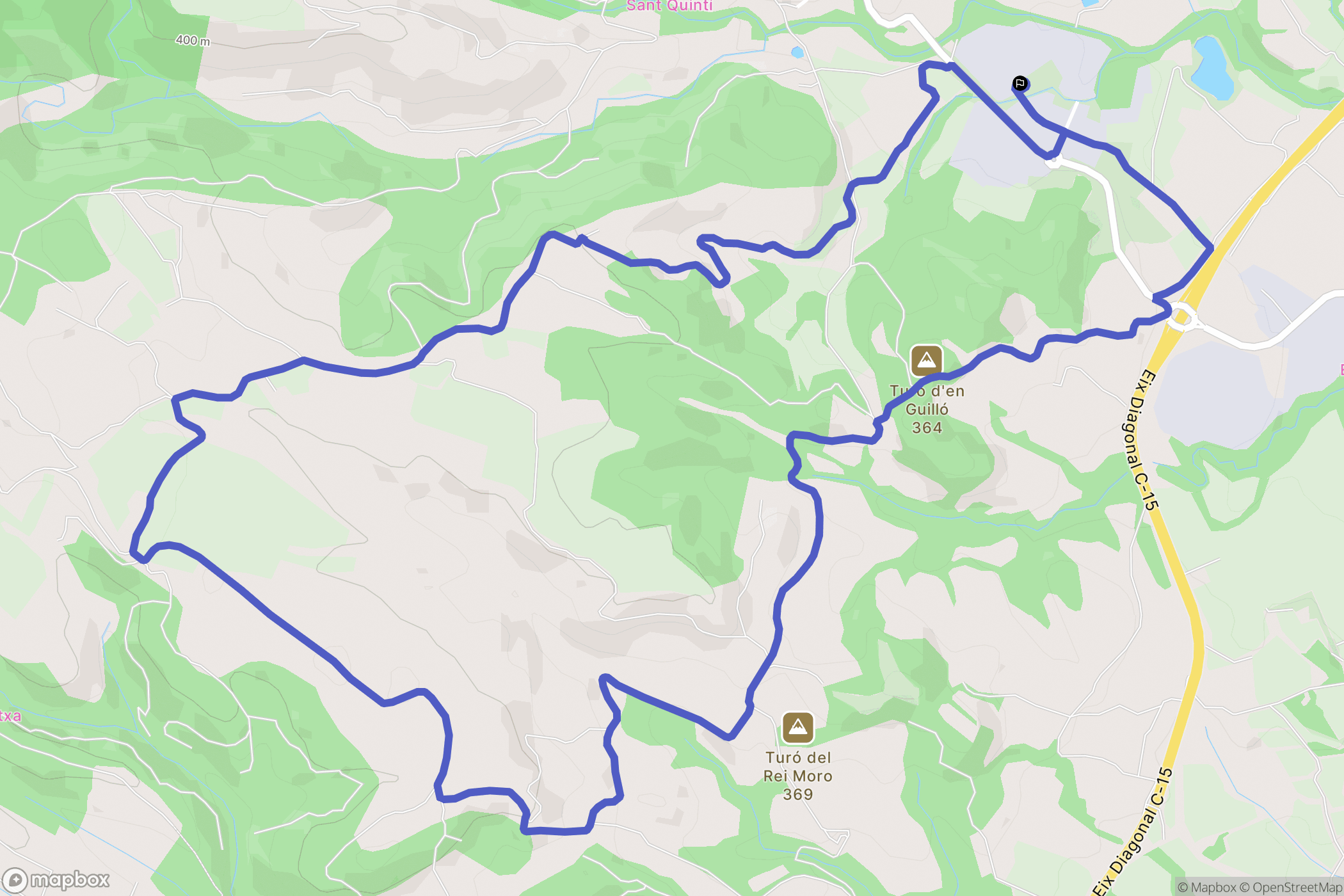 Barcelona : carte du parcours de randonnée - Spain