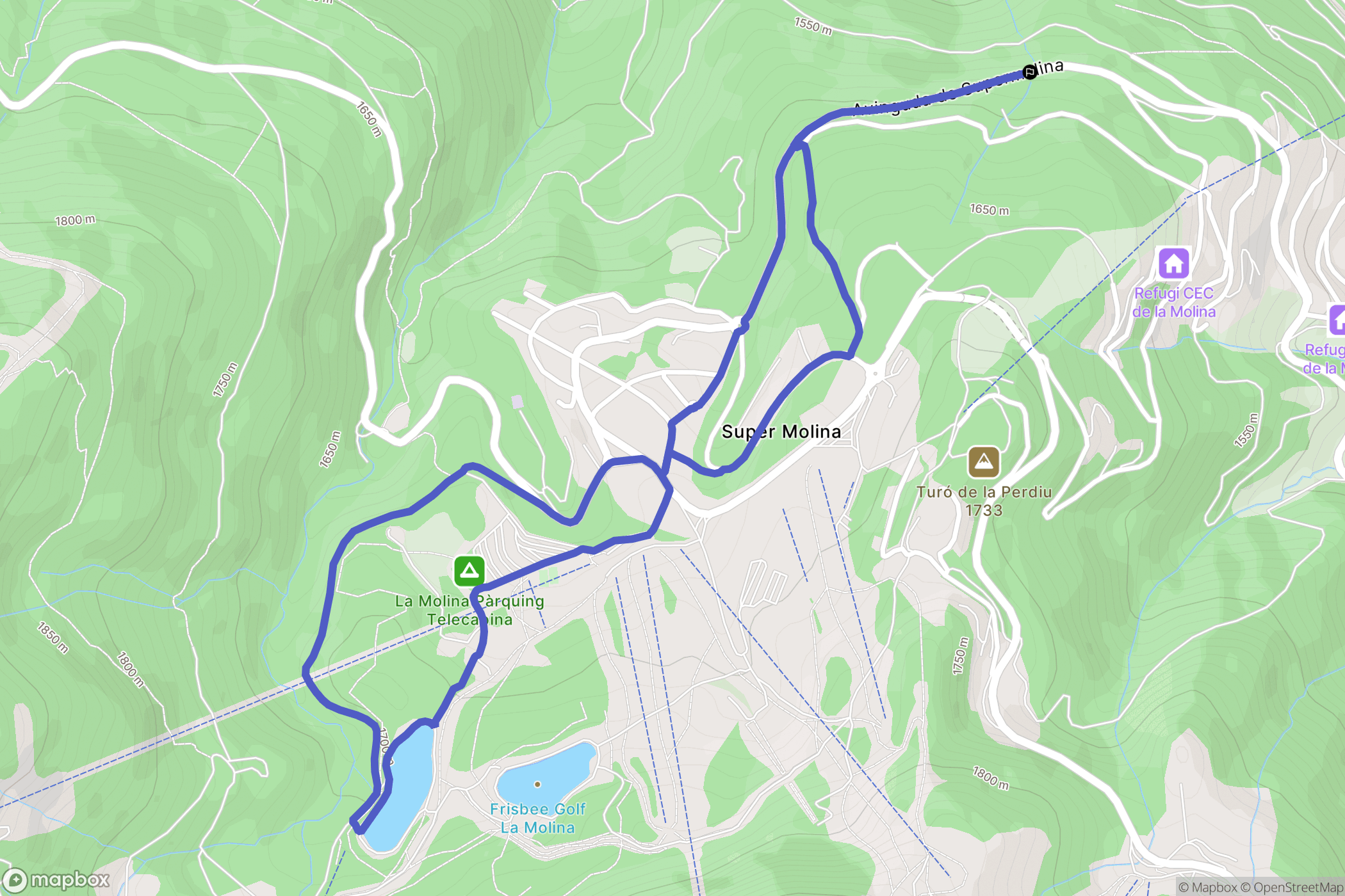 Alp : carte du parcours de randonnée - Spain