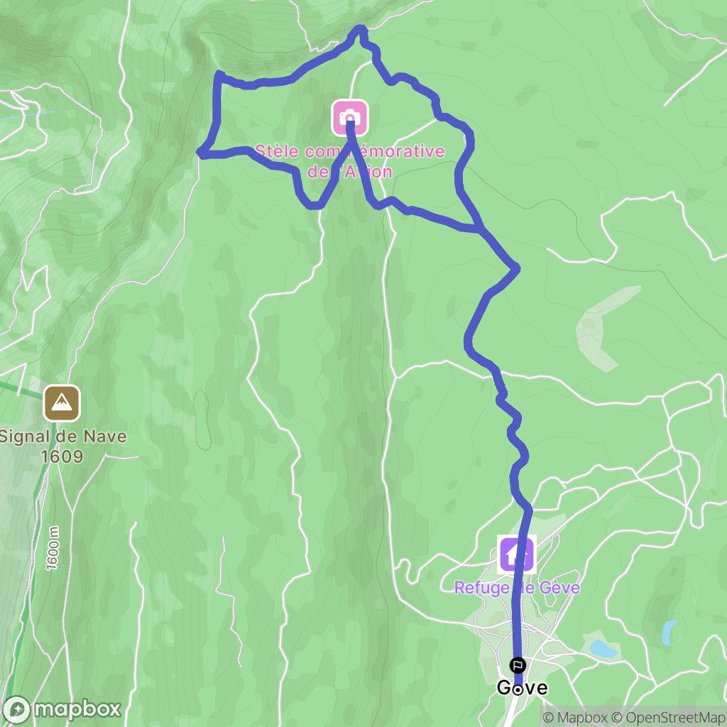 Autrans : carte du parcours de randonnée - France