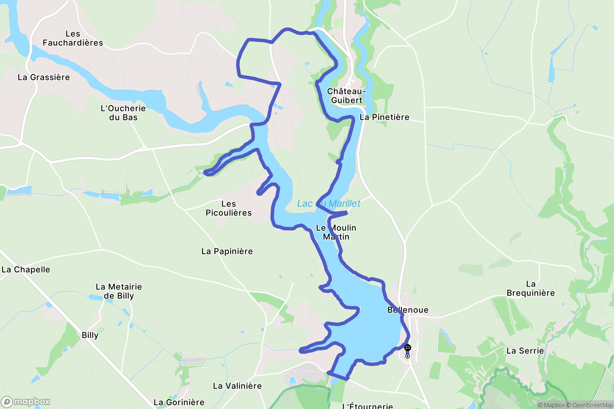 Château-Guibert : carte du parcours de randonnée - France